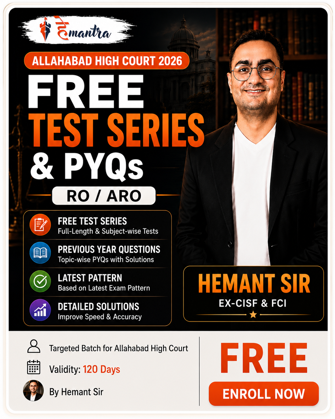 ALLAHBAD HIGH COURT ( RO/ARO ) FREE TEST SERIES & PYQs