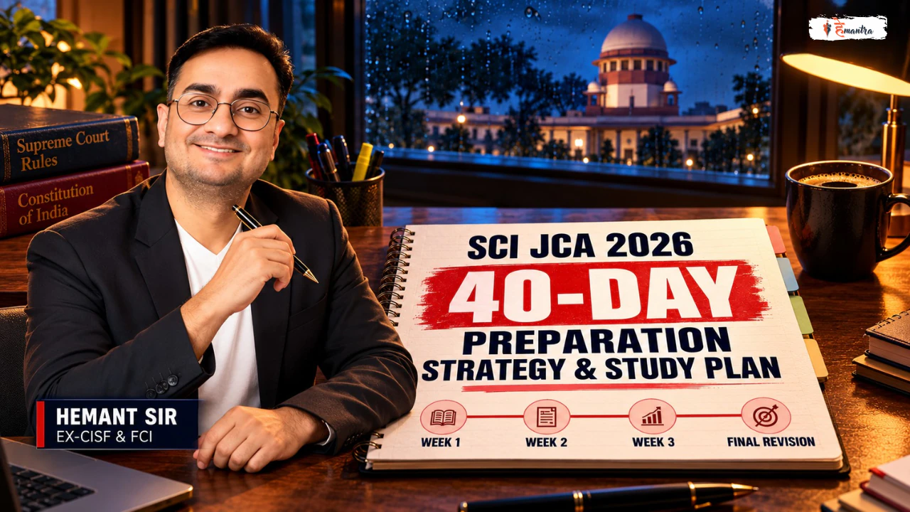 SCI JCA 2026 40-day preparation strategy and study plan thumbnail by HeMantra