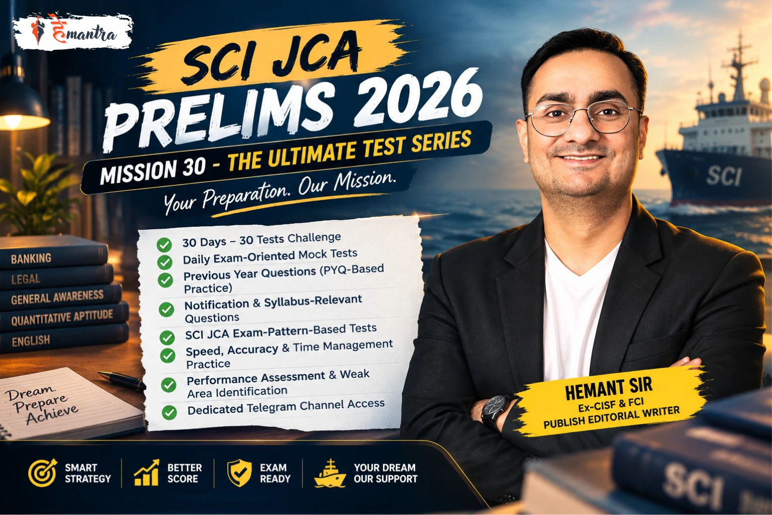 SCI JCA Prelims 2026 | Mission 30 – The Ultimate Test Series